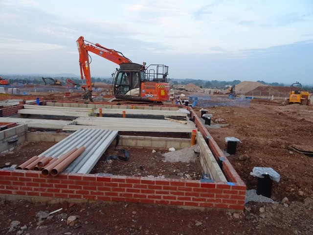 UK housing construction work - photo by Philip Halling