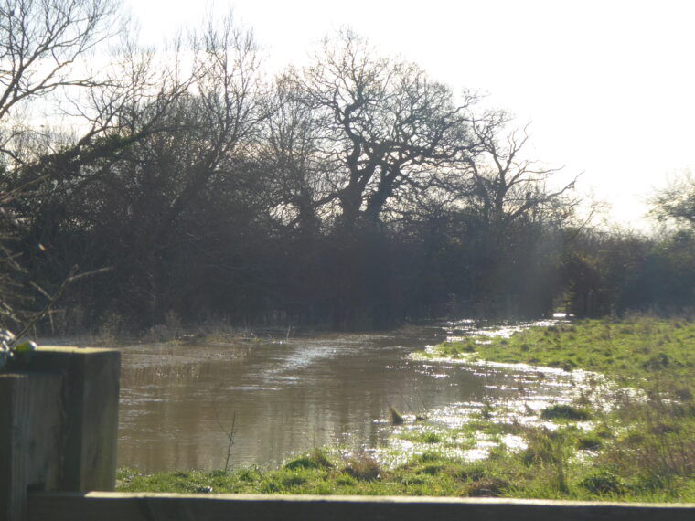 Photographic evidence that the proposed development site does flood